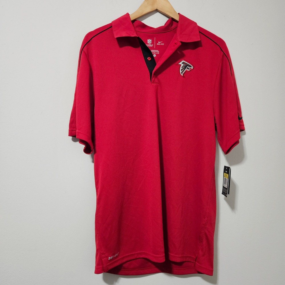 Nike NFL Atlanta Falcons Mens Red Dri-FIT Onfield Polo Shirt 474392-687 Smll NWT